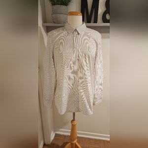 Banana Republic White Striped Blouse size 14